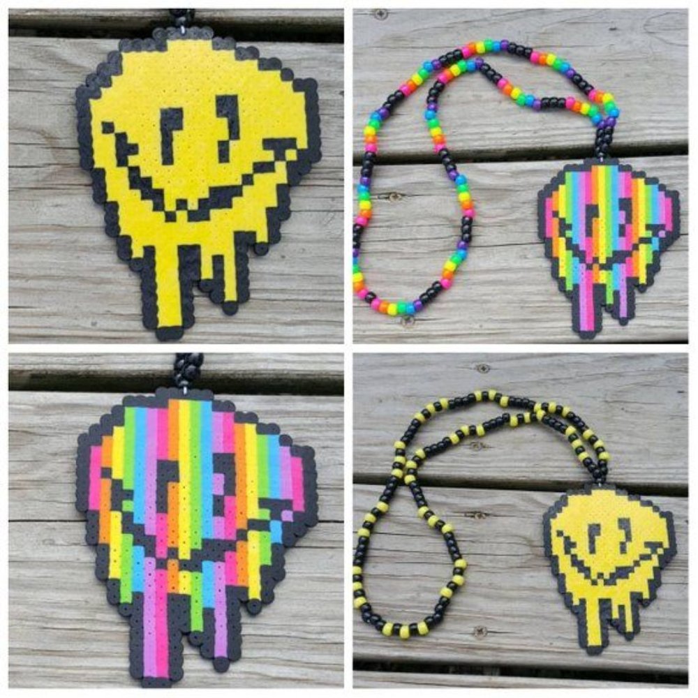 Rave perler bead necklace